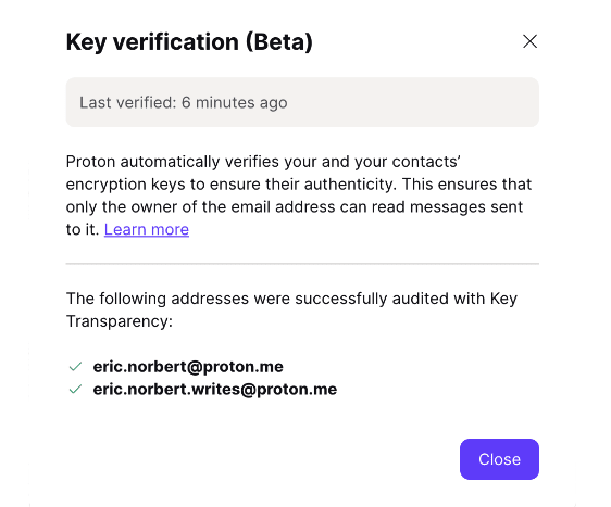 Key verification